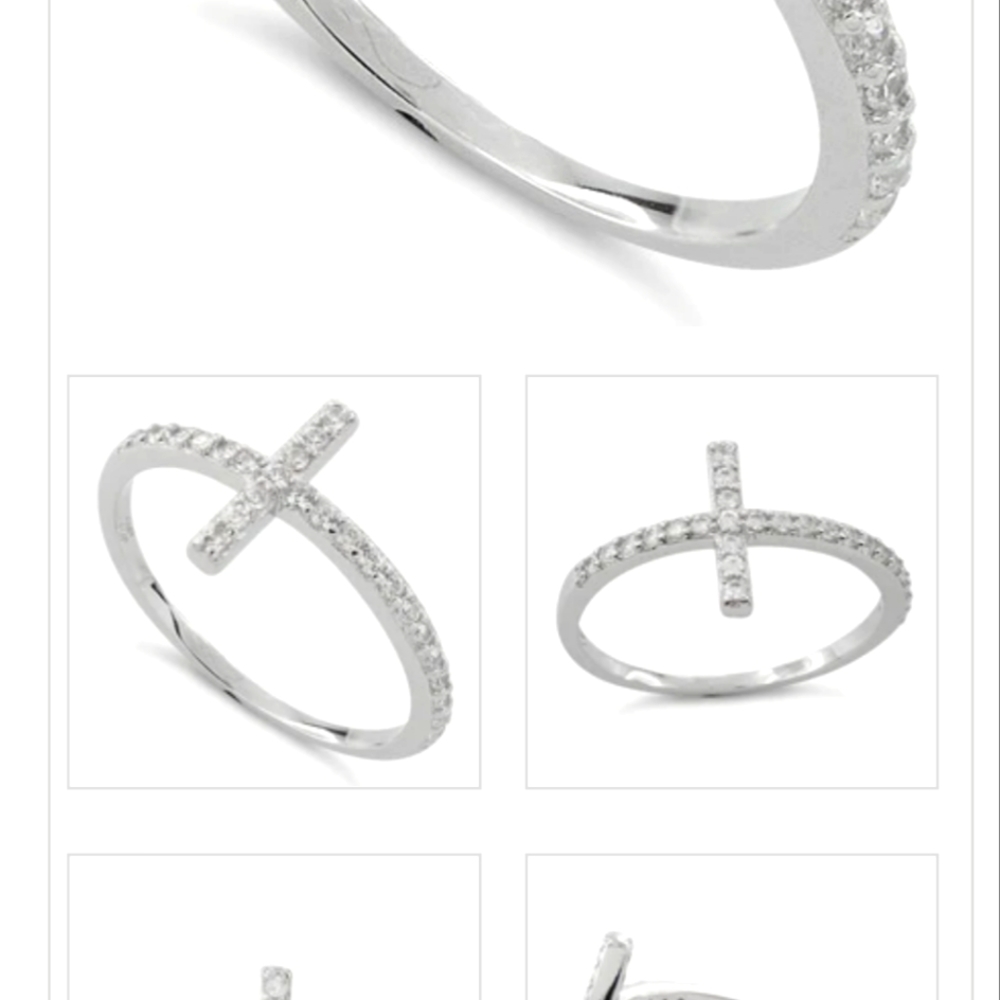 925 sterling silver ring with czs